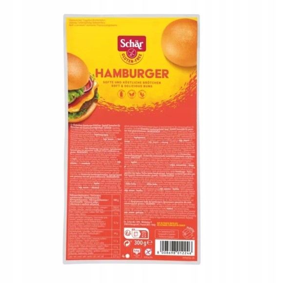 Schar HAMBURGER BUŁKI do hamburgerów ROLLS BEZGLUTENOWE 4x75G 300G